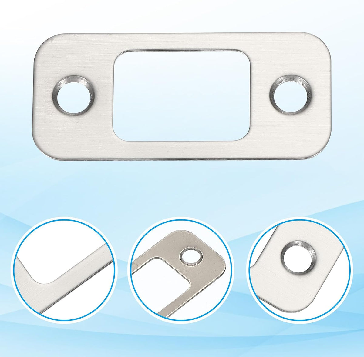 ya 26 10.21 baidi 2 Pcs Door Strike Plates Round Strike Latch Strike Door Locks Plate Silver