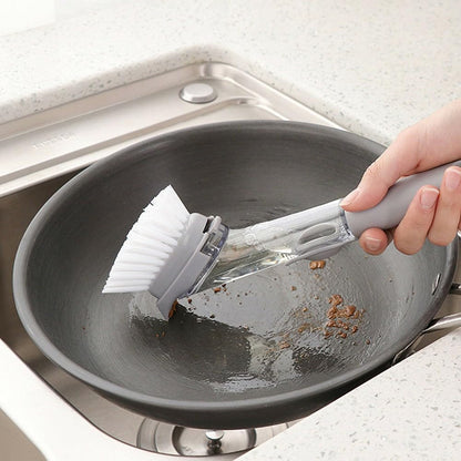 ya 14 9.20 baidi Kitchen Long Handle Cleaning Brush-Dish Bowl Washing Spon Liquid Dispenser New-1