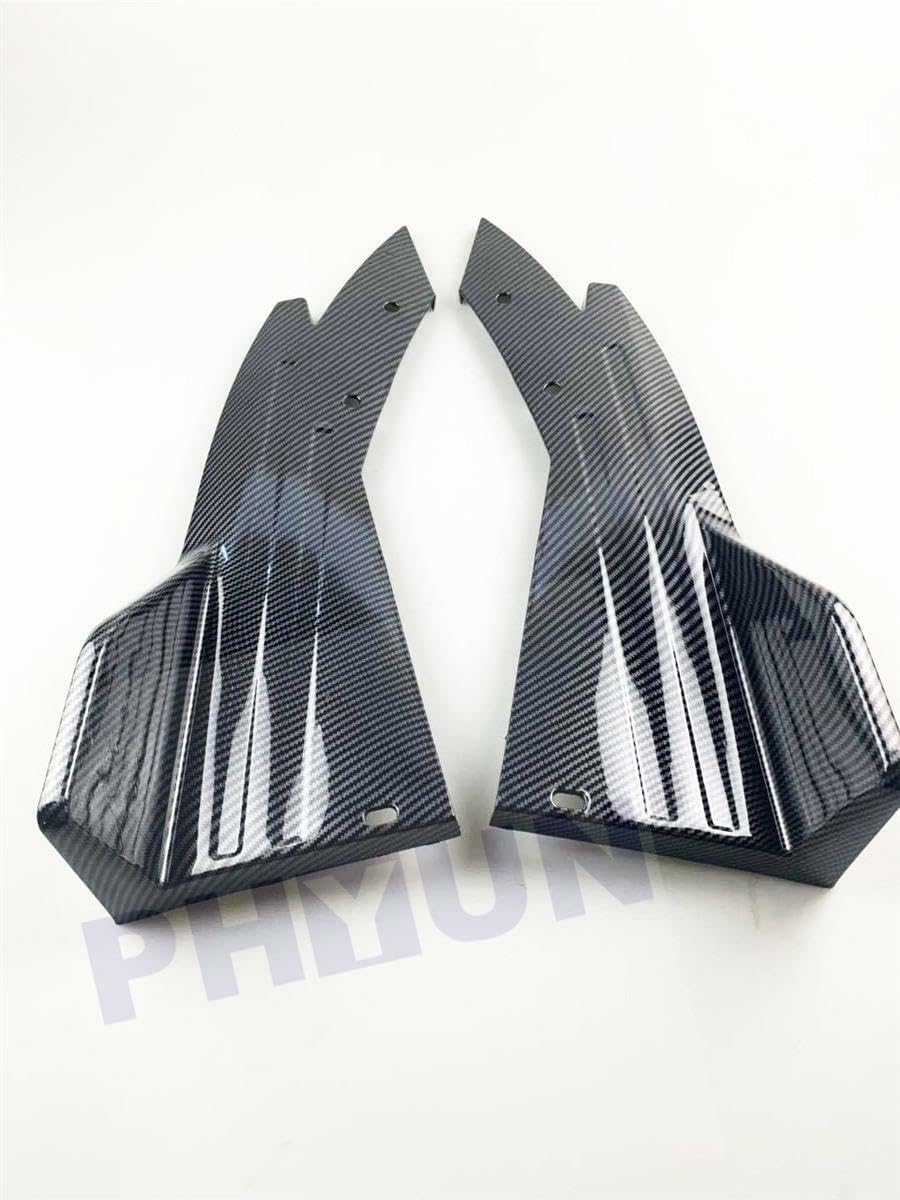 ya 2 8.15 2PCS Glossy Carbon Fiber Color Car Bumper Spoiler Rear Lip Side Skirt Extension