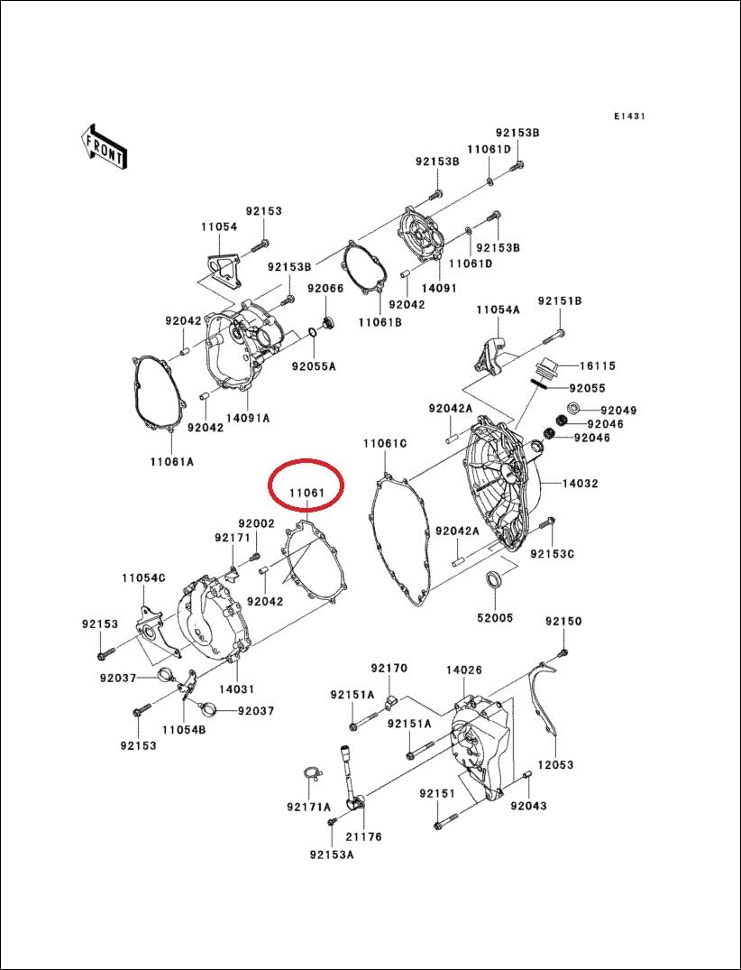ya 13 9.15 baidi 11061-0249 Generator Cover Sealing ket for Kawasaki ZX-6R 07-18 ZX636 13-23