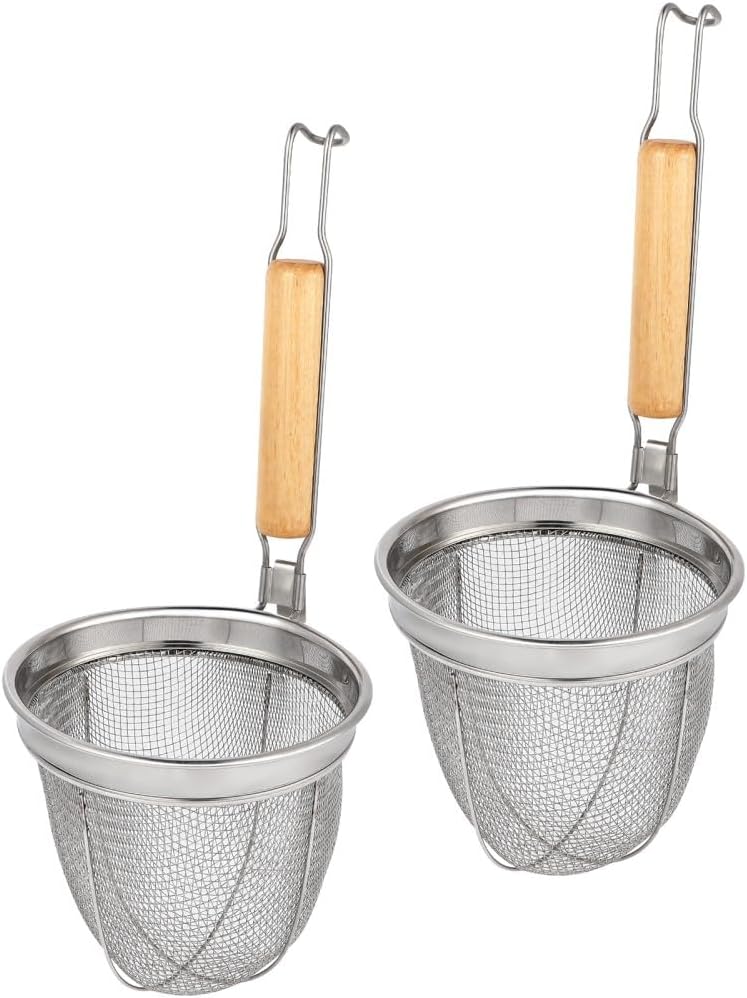 ya 14 9.20 baidi 2 Pcs Stainless Steel Colander Kitchen Noodle Spoon Pasta Strainer-1