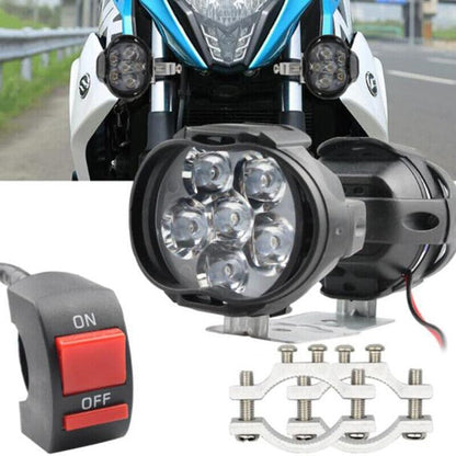 ya 4 8.8 2 Pack Long Lasting LED Motorcycle Auxiliary Headlight Spotlight with Switch Bracket 