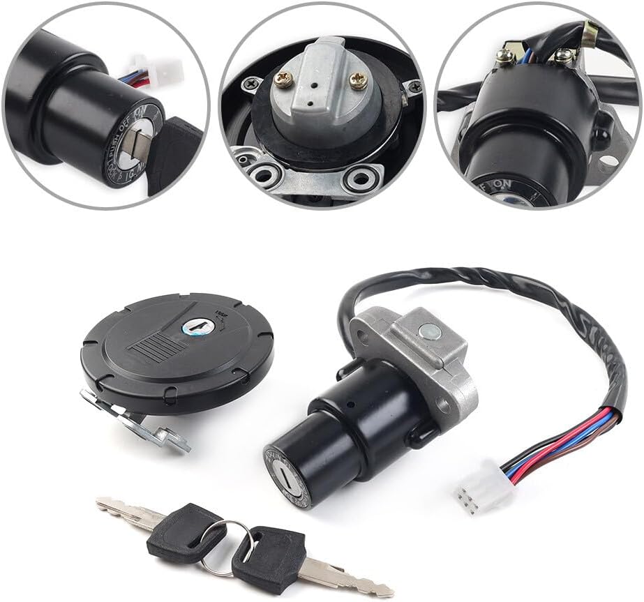 ya 6 8.24 baidi Ignition Switch Fuel Gas Cap Lock Set for Kawasaki KLR650 1987-18 Motorcycle USA