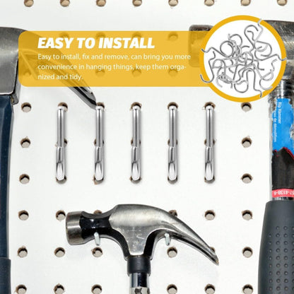 ya 26 10.21 baidi 2 PCS Iron Wire Hook Metal Pegboard Hanger Stainless Steel Hooks-4