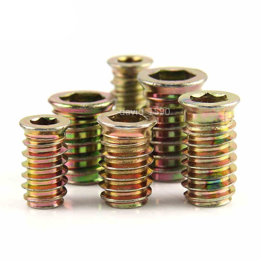 ya 15 10.19 baidi M6 M8 M10 Furniture Hex Drive Flat Head Nuts Screws Threaded for Wood Insert-13