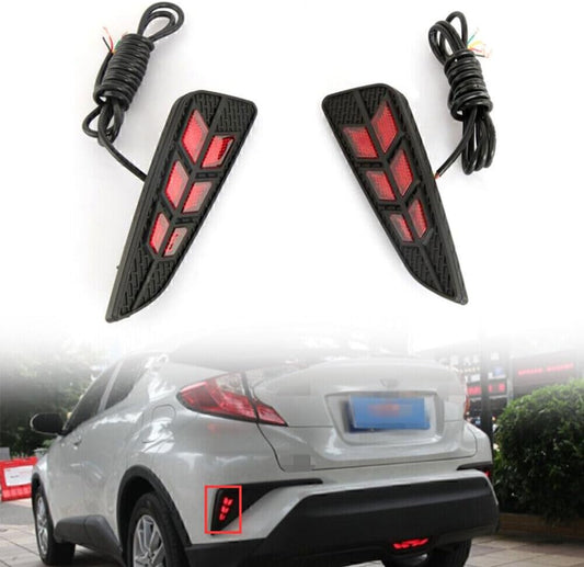ya 4 8.8 pair LED Rear Bumper Reflector Brake Tail Light Lamp For 2018 for Toyota C-HR CHR