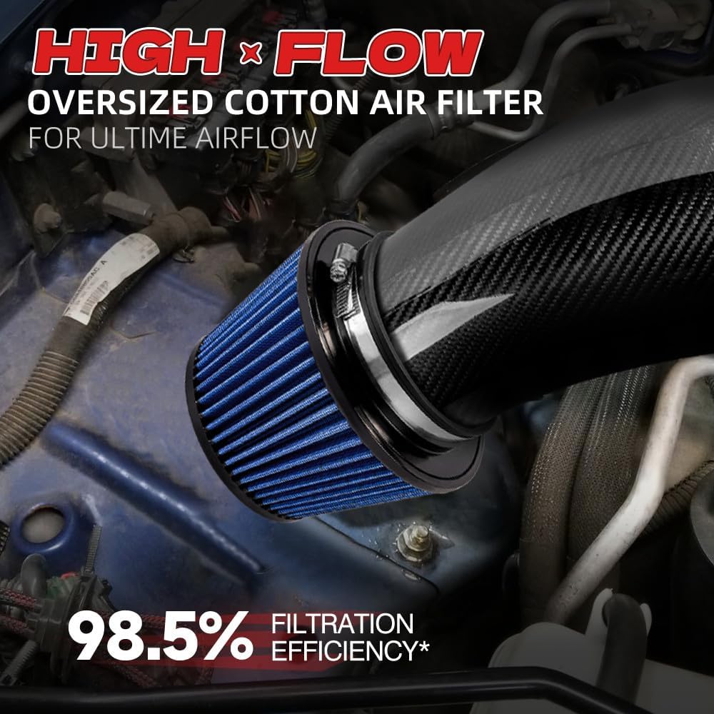 ya 13 9.15 baidi 4.5 113mm High Flow Inlet Cone Dry Air Filter Cold Air Intake Replacement Blue