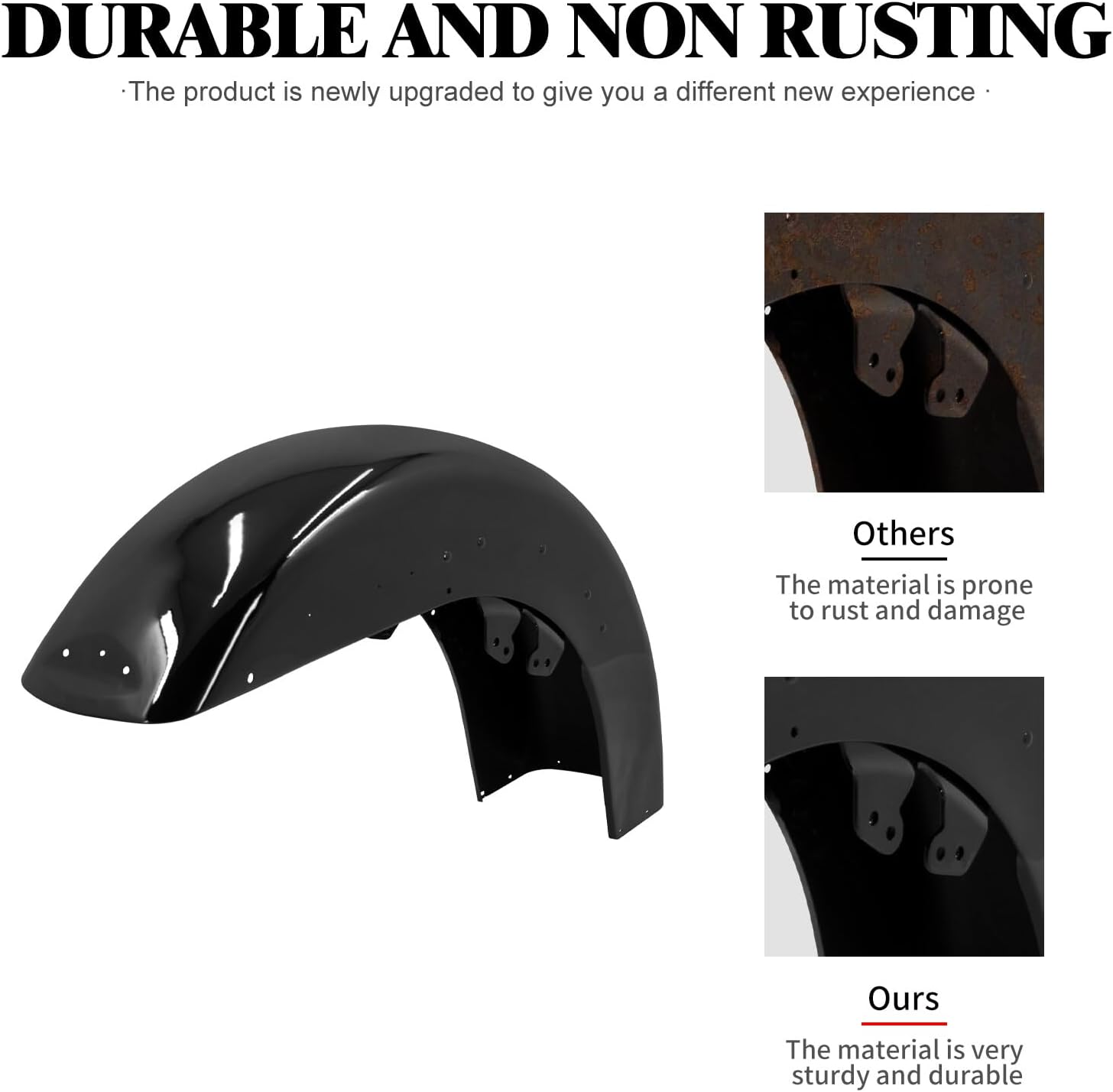 ya 7 8.24 baidi Vivid Black Front Fender for Harley Street Glide 2014-2024 Road Glide 2015-2024