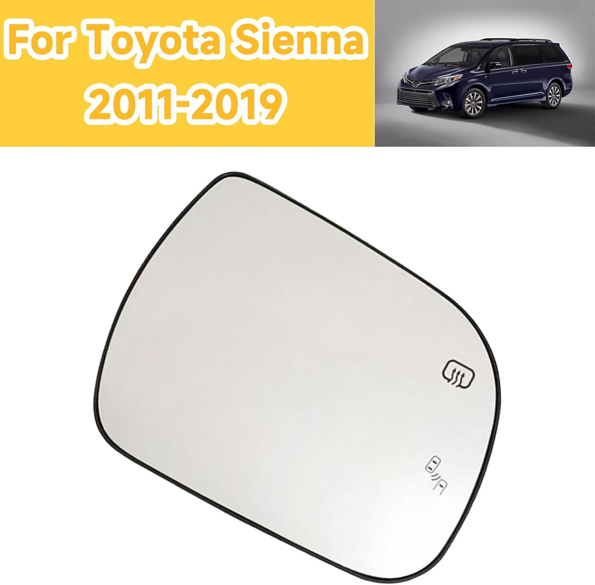 ya 11 9.14 baidiReplacement Right Heated Side Mirror Glass Lens for Toyota for SIENNA 2011-19 -
