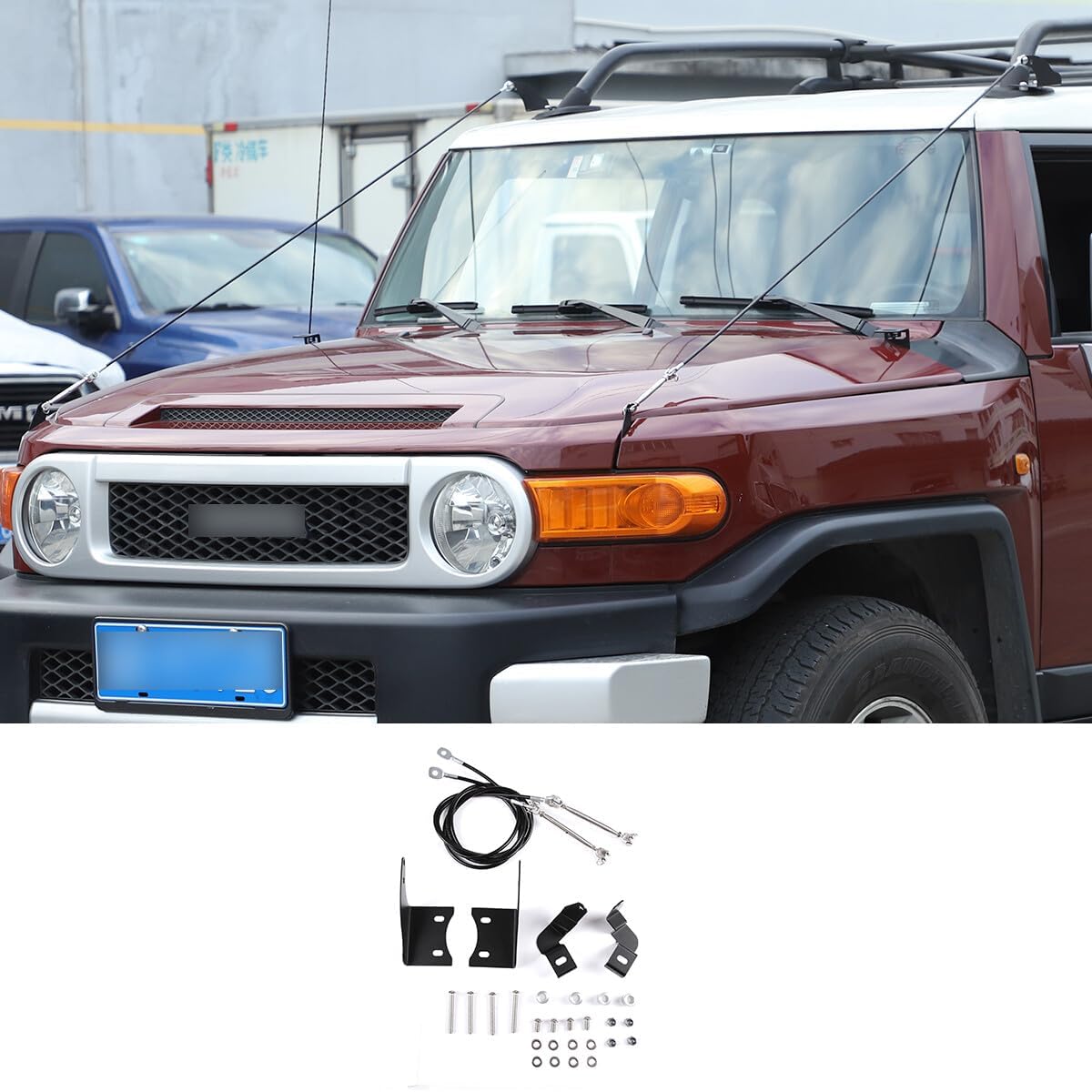 ya 4 8.8.2 Carbon Steel Hood Towing Cable Bracket for Toyota FJ Curiser 07-21