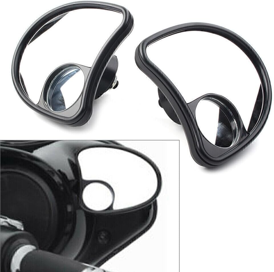 ya 2 8.15 Fairing Mount Mirrors Blind Spot Side Mirror Fit for Harley Batwing Touring 96-2013