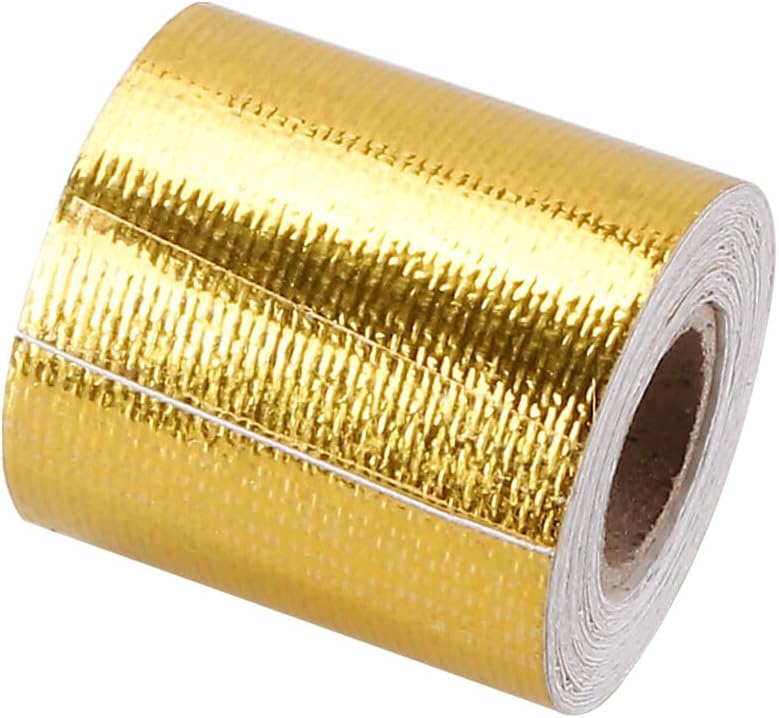 ya 5 8.10 2 16ft Gold Heat Barrier Shield Roll Fiberglass Wrap Tape Car Protection