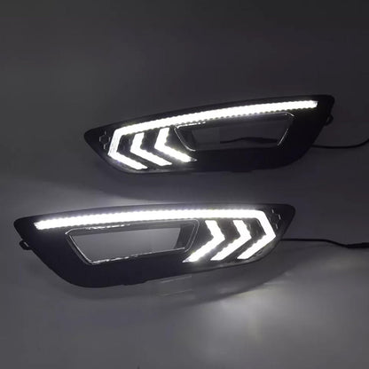ya 4 8.8 DRL,for Ford Focus 2015 2016 LED Daytime Driving Running Light Fog Lamp W/Turn