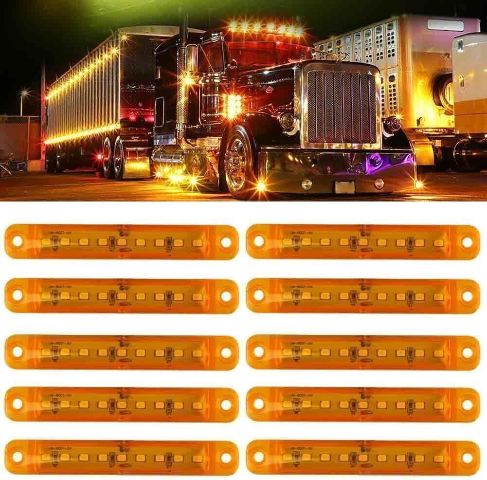 ya 3 8.24 baidi 10 Pack Amber 9 LED Sealed Side Marker Clearance Lights 12 Volt Car Truck Trailer 