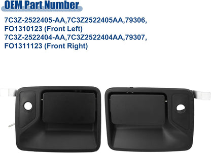 ya 5 8.10 1 Pair Front Left Right Car Exterior Outside Door Handle for Ford F-250 Black