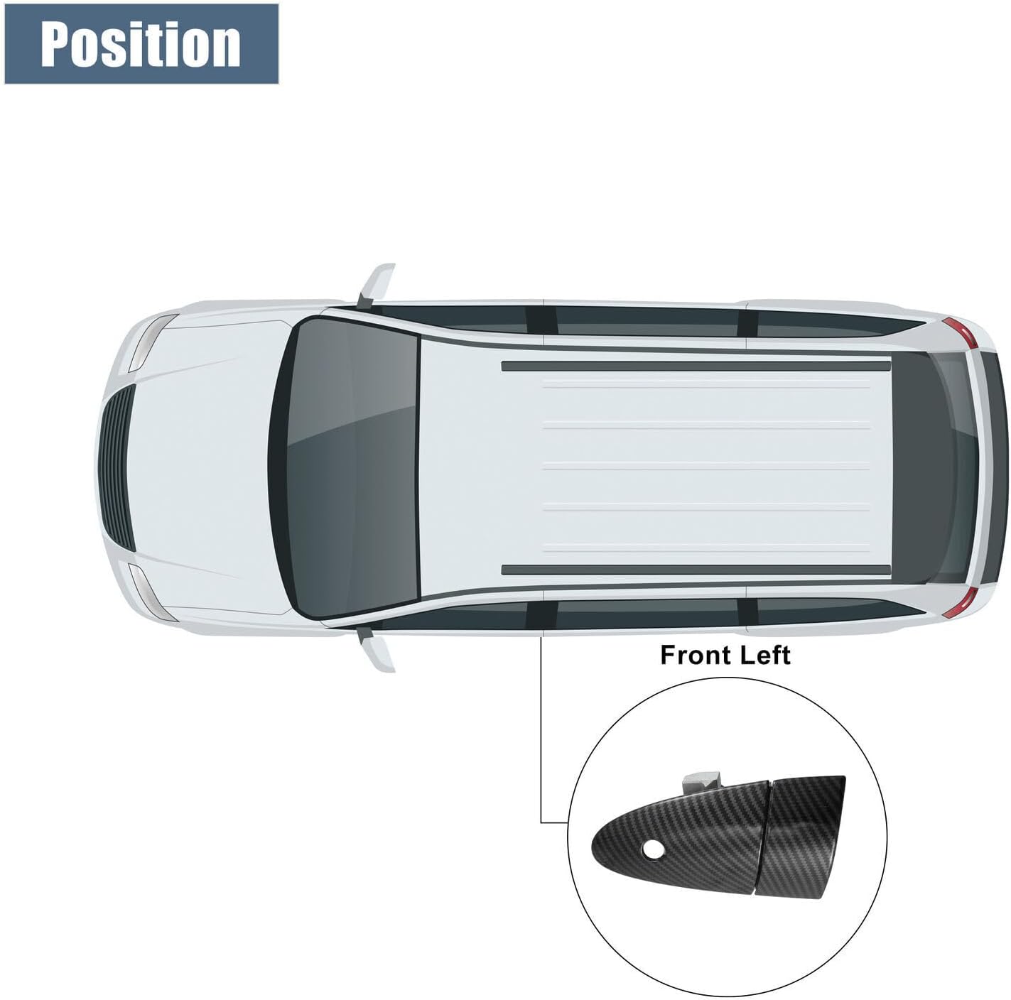 ya 2 8.15 Front Left Car Exterior Door Handle Carbon Fiber Pattern for Honda CRZ 2011-2015