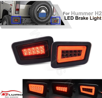 ya 4 8.10 LED Smoked Red Bumper Tail Brake Light Turn Signal Light for 2005-2009 Hummer H2 