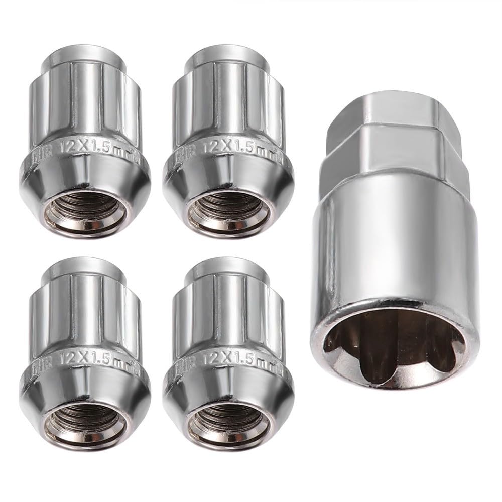 ya 13 9.15 baidi 4pcs Universal Wheel Lock Lug Nuts Anti Theft Locking Nuts with 1pc Sleeve