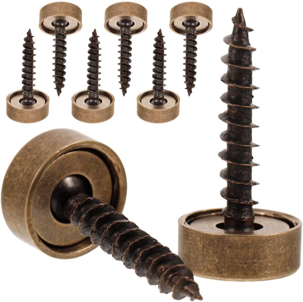ya 26 10.21 baidi 8 Pcs Mirror Screw Fasteners Self Tapping Screws with Cover Caps Decorative