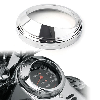 ya 9 10.24 Fit Harley with 5 Speedometer Aluminum Bezel Chrome Trim Ring Visor Cover