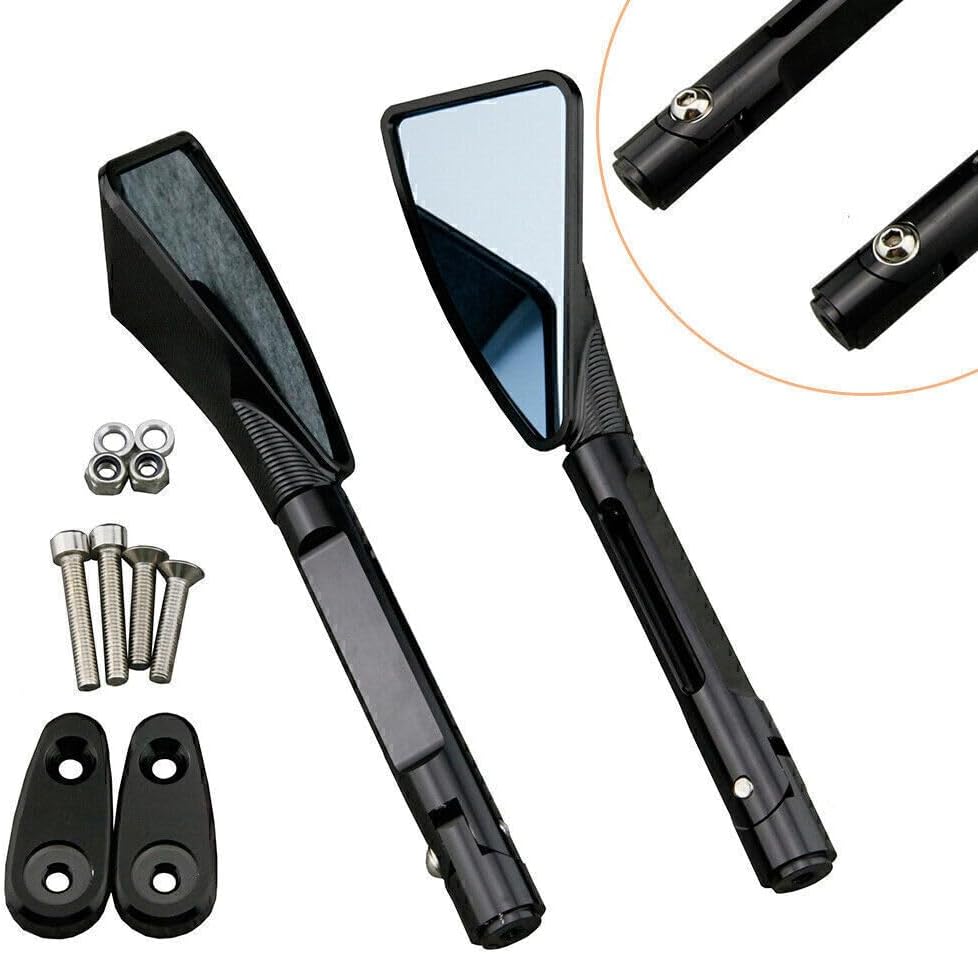 ya 2 8.15 Pair CNC Aluminum Pair Rear Side Mirrors for Yamaha 99-03 R6 2000-2001 R1 Black