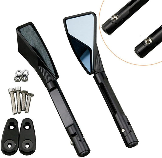 ya 2 8.15 Pair CNC Aluminum Pair Rear Side Mirrors for Yamaha 99-03 R6 2000-2001 R1 Black