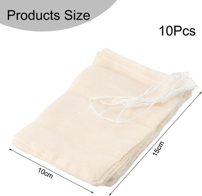 ya 14 9.20 baidi 10pcs/set Cotton Muslin Drawstring Straining Bag For Spice Herb Bouquet Garni-1