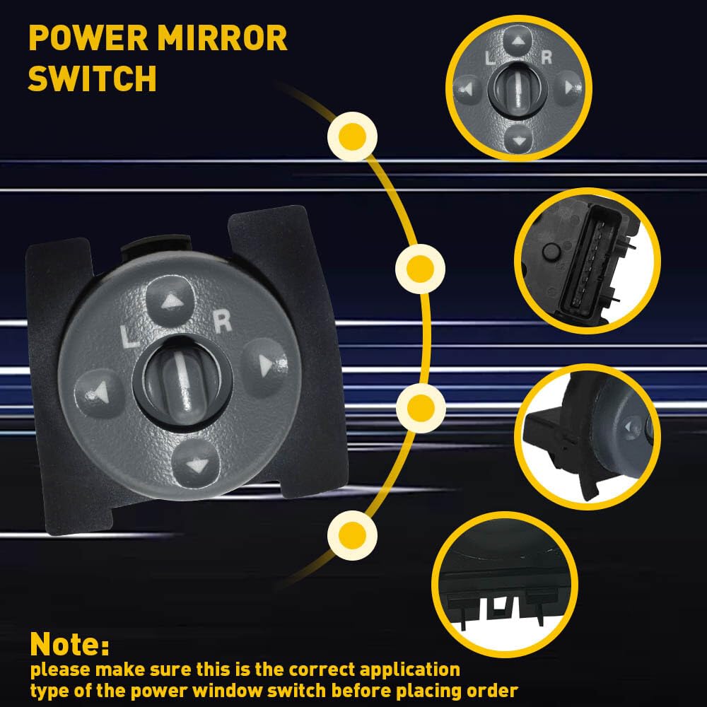 ya 8 8.24 baidi Power Mirror Switch for 95-99 for Chevrolet for GMC C K 1500/2500/3500 Pickup Suburban