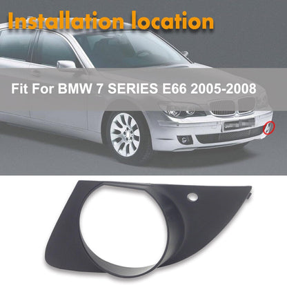 ya 7 8.24 baidi 1Pcs Left Front Bumper Fog Light Cover Bezel Trim for BMW 7SERIES E66 2005-2008