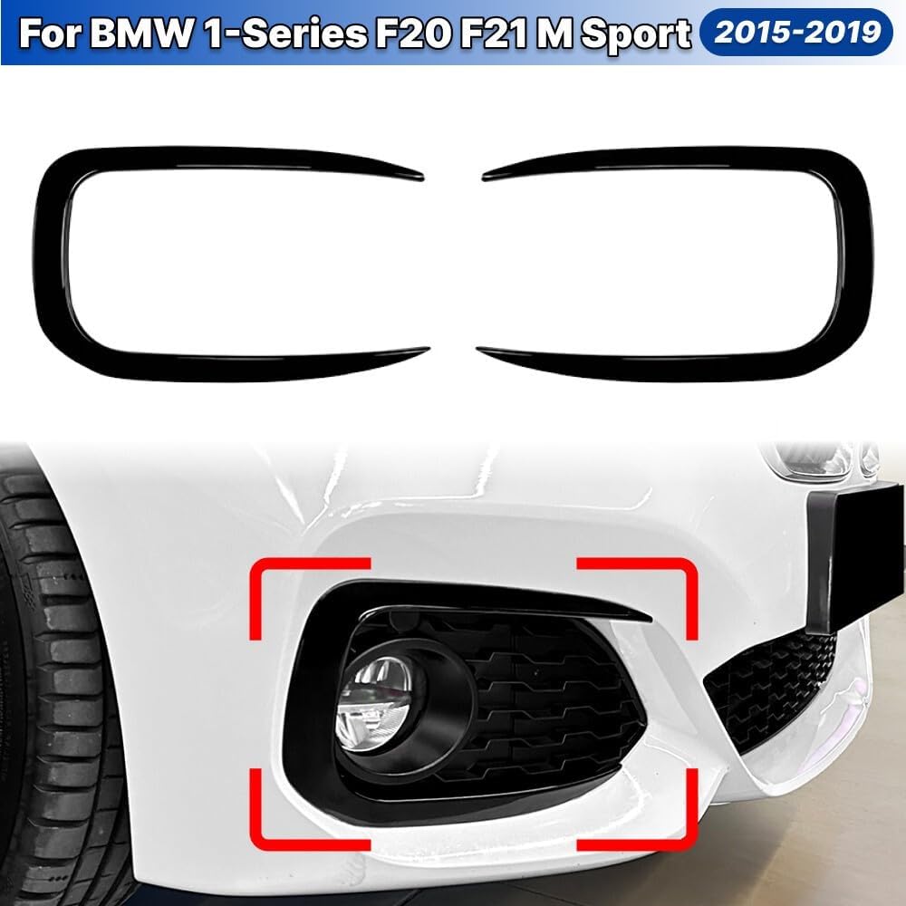 ya 2 8.15 2x Black Side Vent C Canards Splitter for for BMW 1-Series F20 F21 M Sport 2015-2019