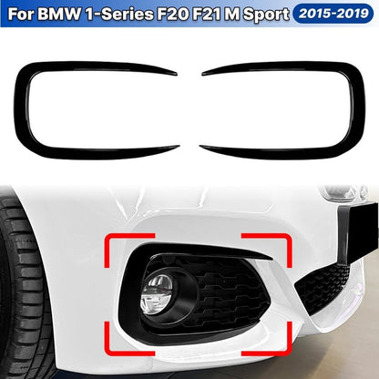 ya 2 8.15 2x Black Side Vent C Canards Splitter for for BMW 1-Series F20 F21 M Sport 2015-2019