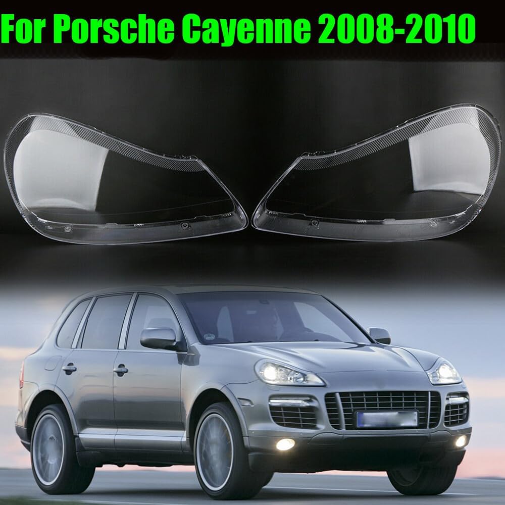 ya 9 10.24 Pair Headlight Lens Cover Clear Shell Plastic for Porsche for Cayenne 2008 2009 2010