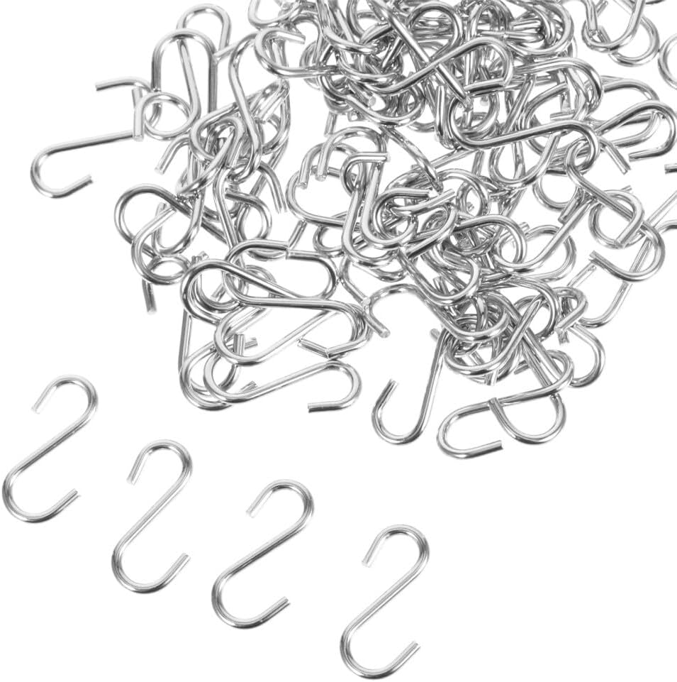 ya 26 10.21 baidi 100PCS Stainless Steel Hangers Metal DIY Jewelry Hanging Hooks S-Shaped Hooks