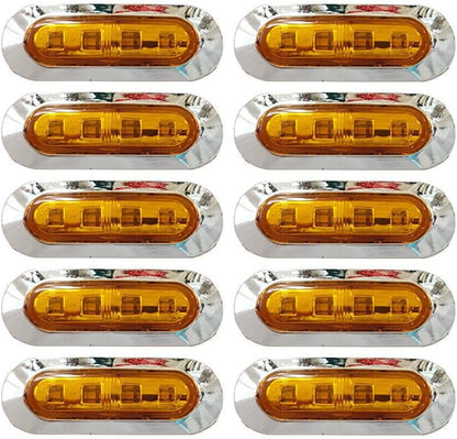 ya 4 8.8 10Pcs 12/24V Amber SMD 4 LED Truck Side Marker Light Clearance Lamp Trailer