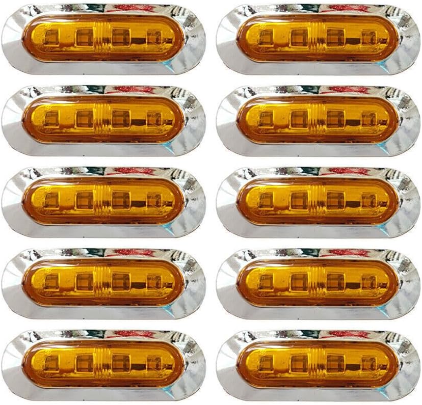 ya 13 9.15 baidi 10Pcs 12/24V Amber SMD 4 LED Truck Side Marker Light Clearance Lamp Trailer