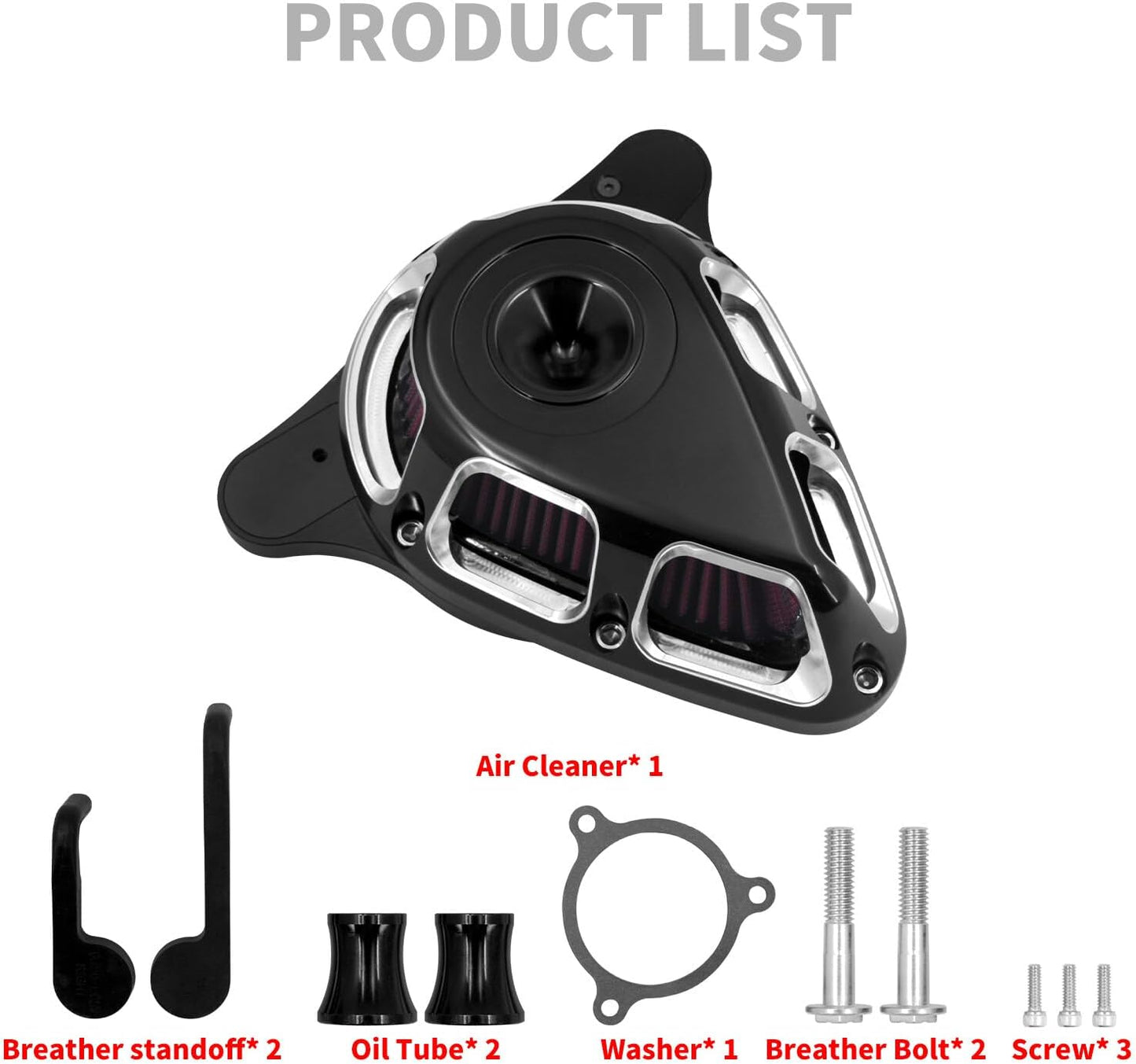 ya 5 8.10 Turnable Air Filter Red Intake for Harley Touring Road Electra Glide 2000-2007