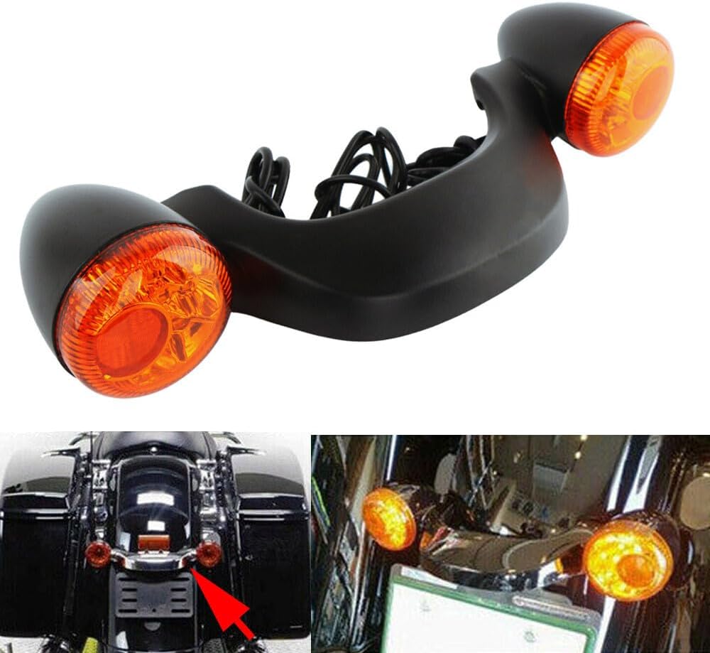 ya 4 8.24 baidi Motorcycle Black Rear Turn Signal Brake Light Tail Bar for Harley Street Glide