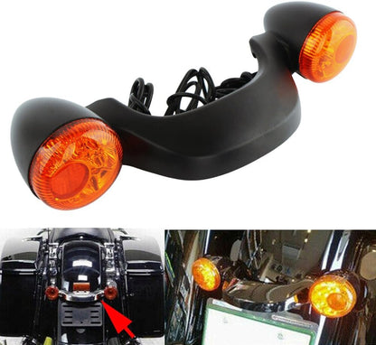 ya 4 8.24 baidi Motorcycle Black Rear Turn Signal Brake Light Tail Bar for Harley Street Glide