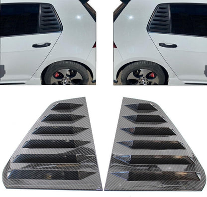 ya 4 8.14 2x Rear Triangular Window Louvers Scoop Carbon Fiber Style Fit for VW for Golf 7