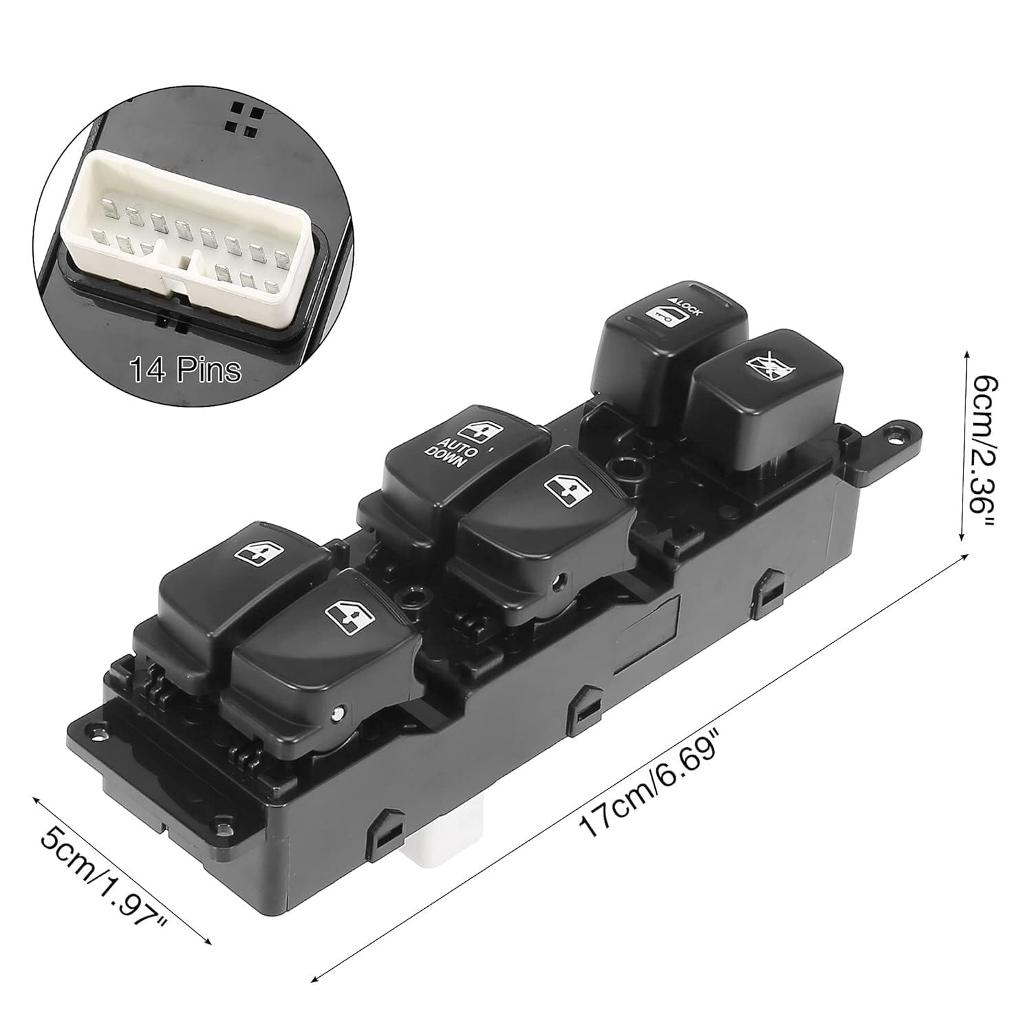 ya 4 8.24 baidi 93570-1E110 Power Window Master Control Switch LHD for Hyundai Accent 2007-2010