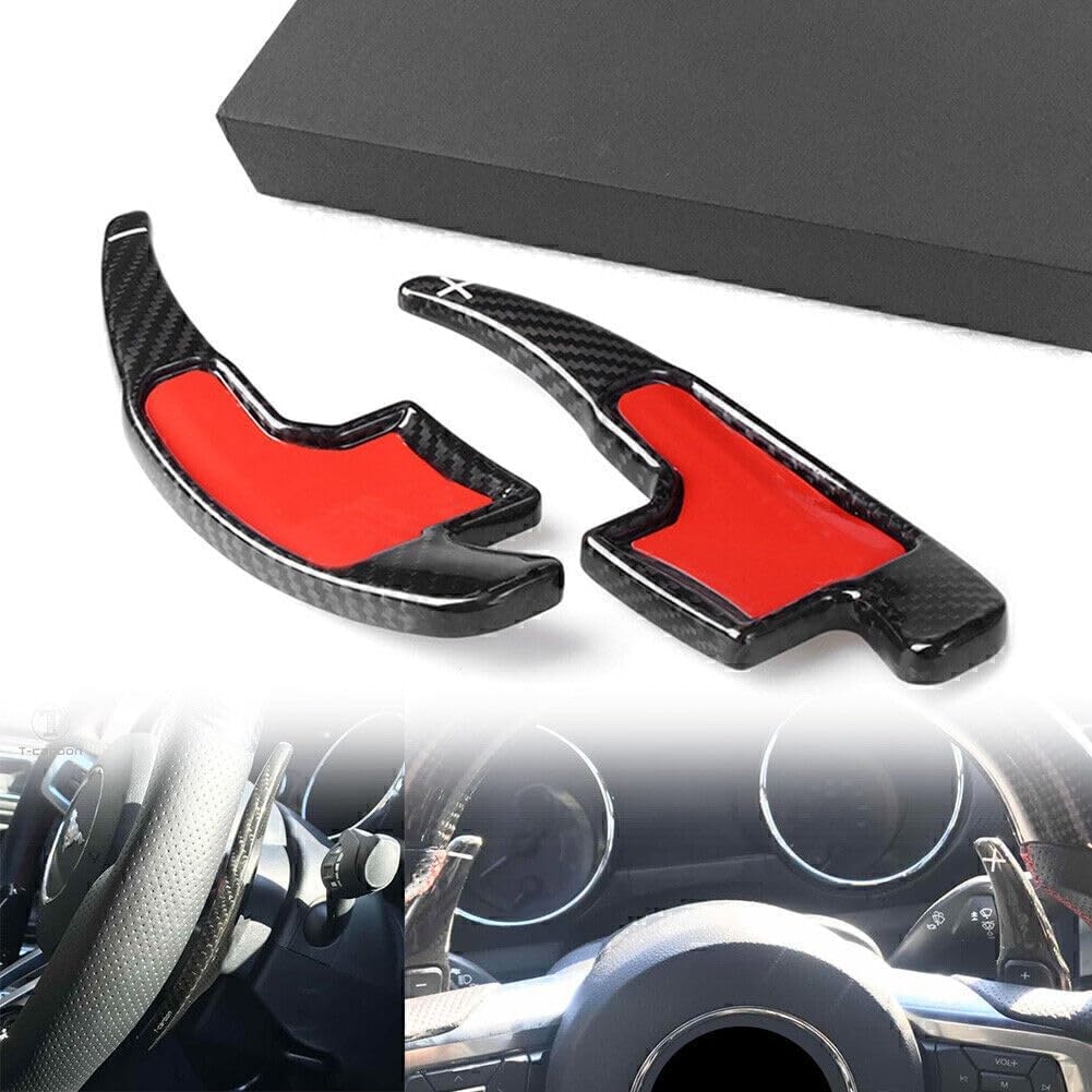 ya 5 8.24 baidi 2X Carbon Fiber Steering Wheel Paddle Shift Shifer Fit for Ford for Mustang 2015-2017 16