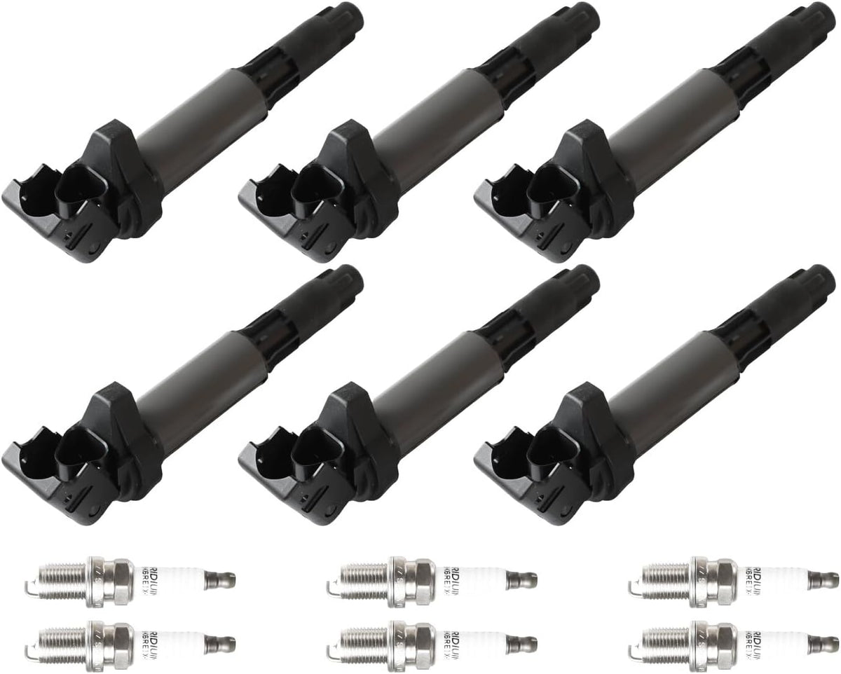ya 9 10.24 6x Ignition Coil & 6x Platinum Spark Plug for BMW 330Ci 325Ci 525i UF522