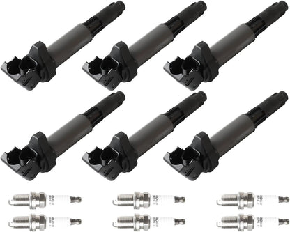 ya 9 10.24 6x Ignition Coil & 6x Platinum Spark Plug for BMW 330Ci 325Ci 525i UF522
