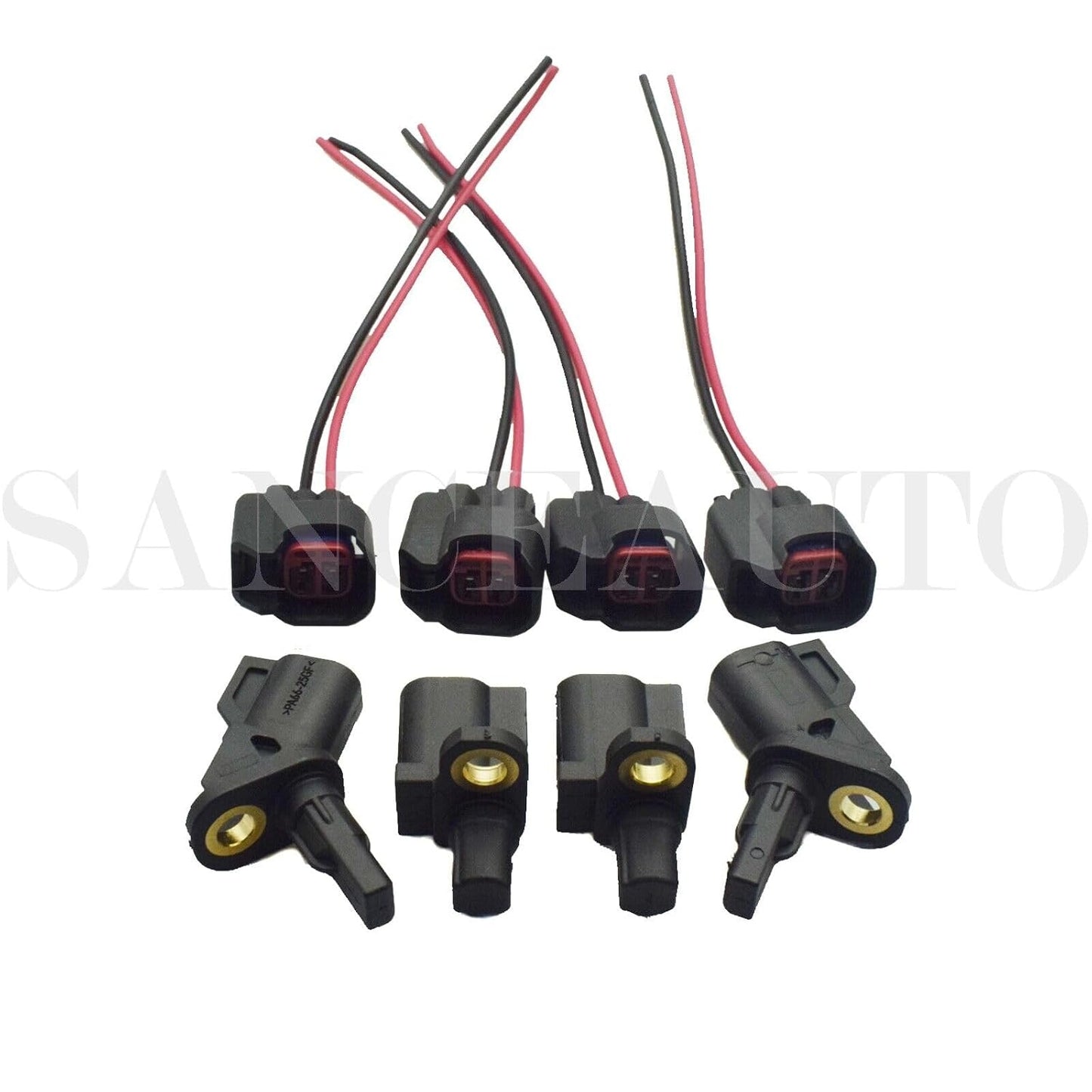 ya 2 8.15 4-Piece ABS Wheel Speed Sensor with Connector Front and Rear Suitable for Ford, for Jaguar, for Lincoln, Volvo