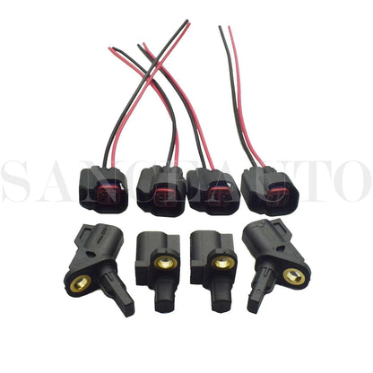 ya 2 8.15 4-Piece ABS Wheel Speed Sensor with Connector Front and Rear Suitable for Ford, for Jaguar, for Lincoln, Volvo