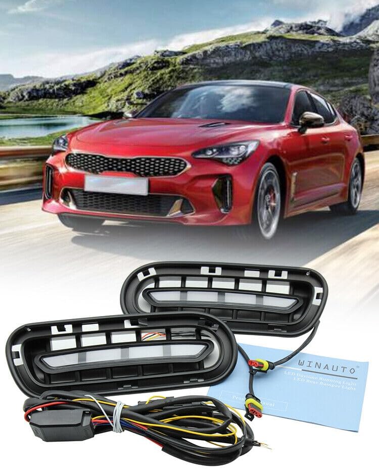 ya 3 8.24 baidi One pair of daytime running lights 12V front fog lights DRL for Kia Stinger 2018 2019 2020