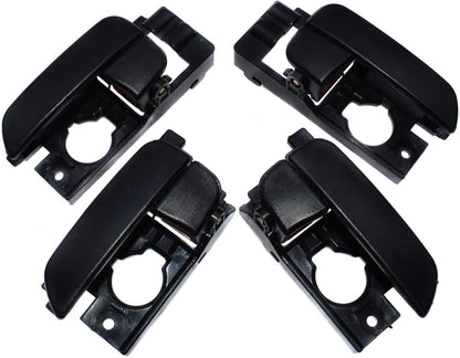 ya 4 8.8.2 Black Set 4pcs Front and Rear LH RH Interior Door Handles 2007-2011 for Hyundai Accent 