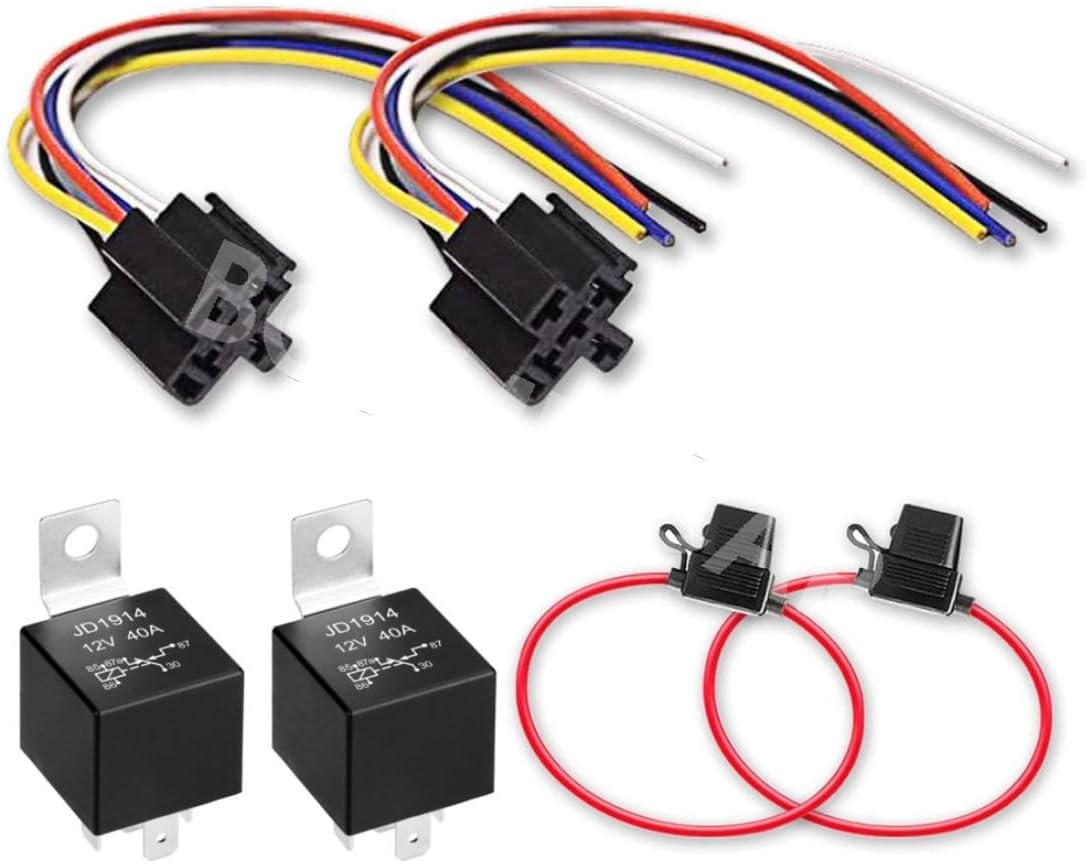ya 5 8.10 30/40A 12V 5-Pin Spdt Relay W/Relay Socket Fuse Holder Waterproof Accessories