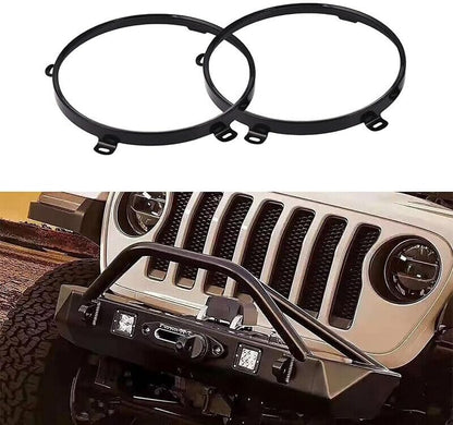 ya 4 8.24 baidi Headlight Mounting Bracket Ring Black Round Suitable for Jeep Wrangler JK JKU 07-17