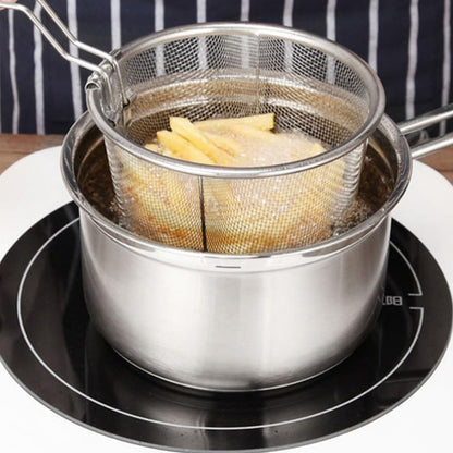 ya 14 9.20 baidi Foldable Slot Dad Small Deep Frying Basket Metal Mesh for Cooking-1